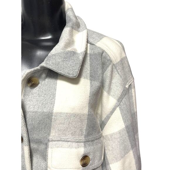 XXL Old Navy Womens Button Down Collared Shacket Heavy Flannel - Picture 5 of 12
